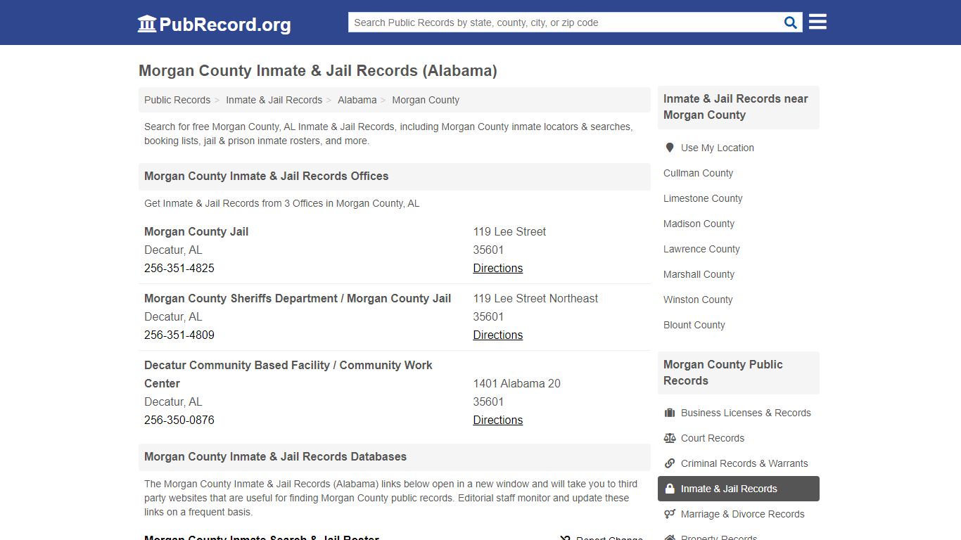 Free Morgan County Inmate & Jail Records (Alabama Inmate ...