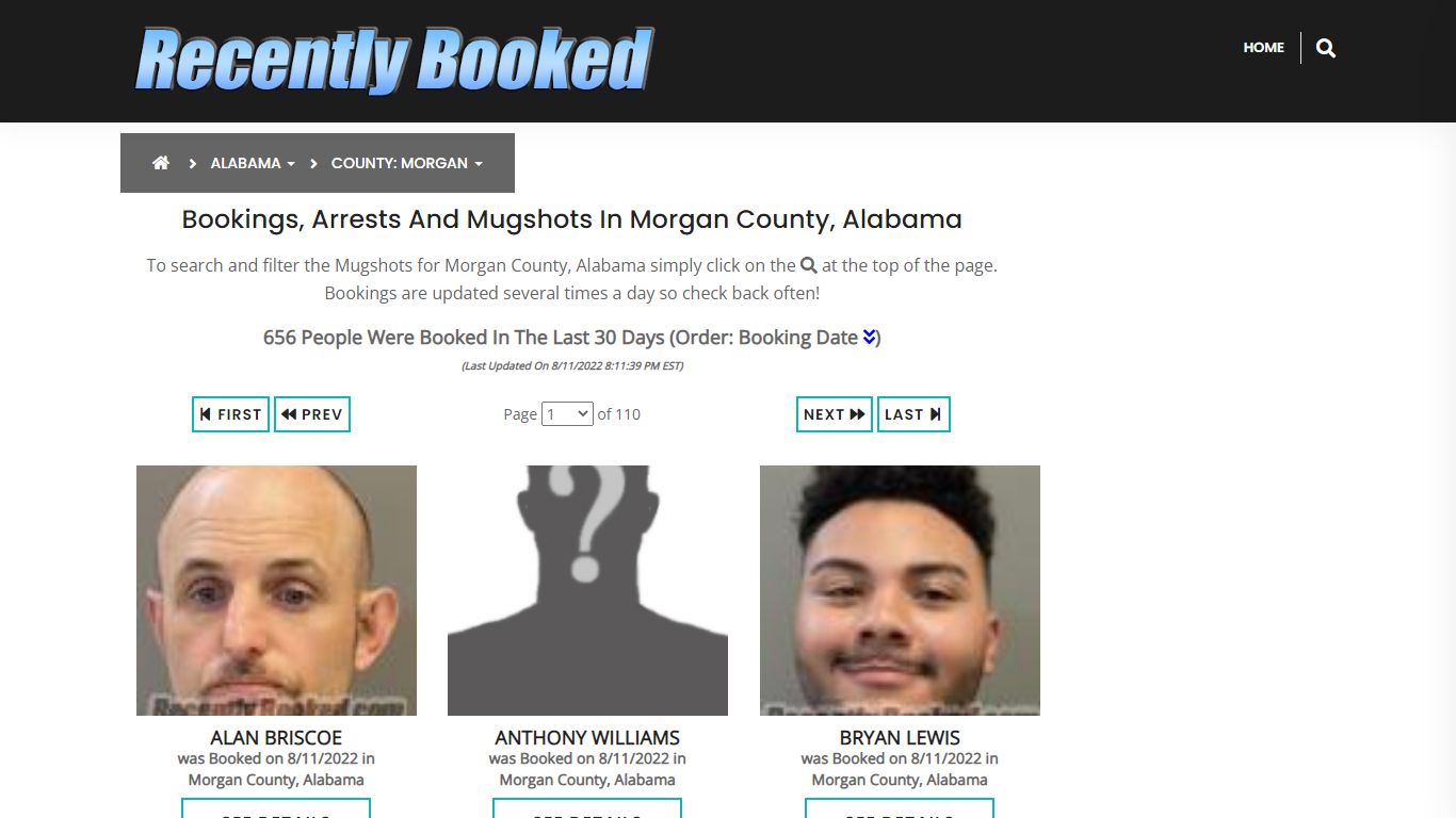 Recent bookings, Arrests, Mugshots in Morgan County, Alabama